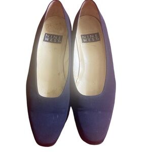 Nine West Black Fabric Vera Curio Low Heeled Dress Pumps